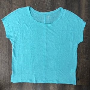 Teal Gap Loose-fit Linen-blend Top - Women’s M